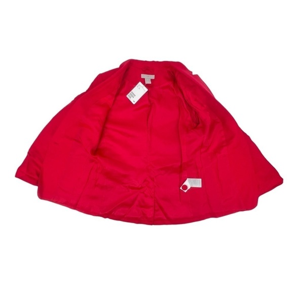 NWT H&M Red Single Button Notched Lapels Welt Front Pocket Blazer Size 2 Women's - Picture 7 of 10